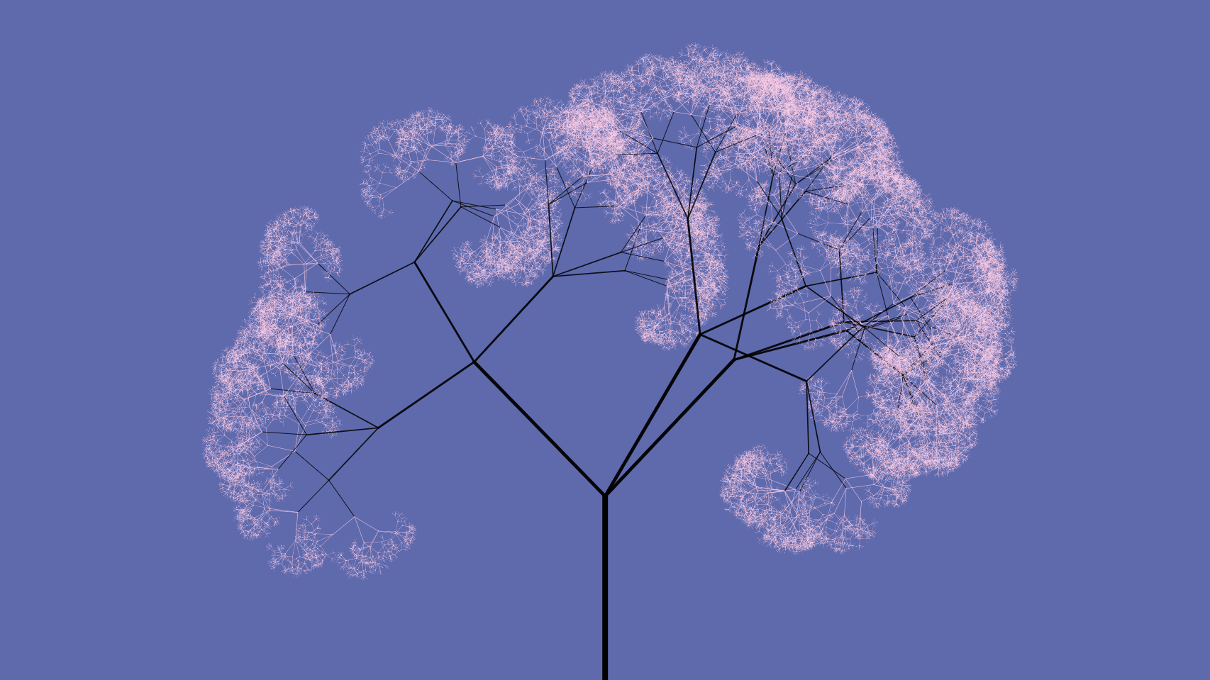 Example of a random fractal tree