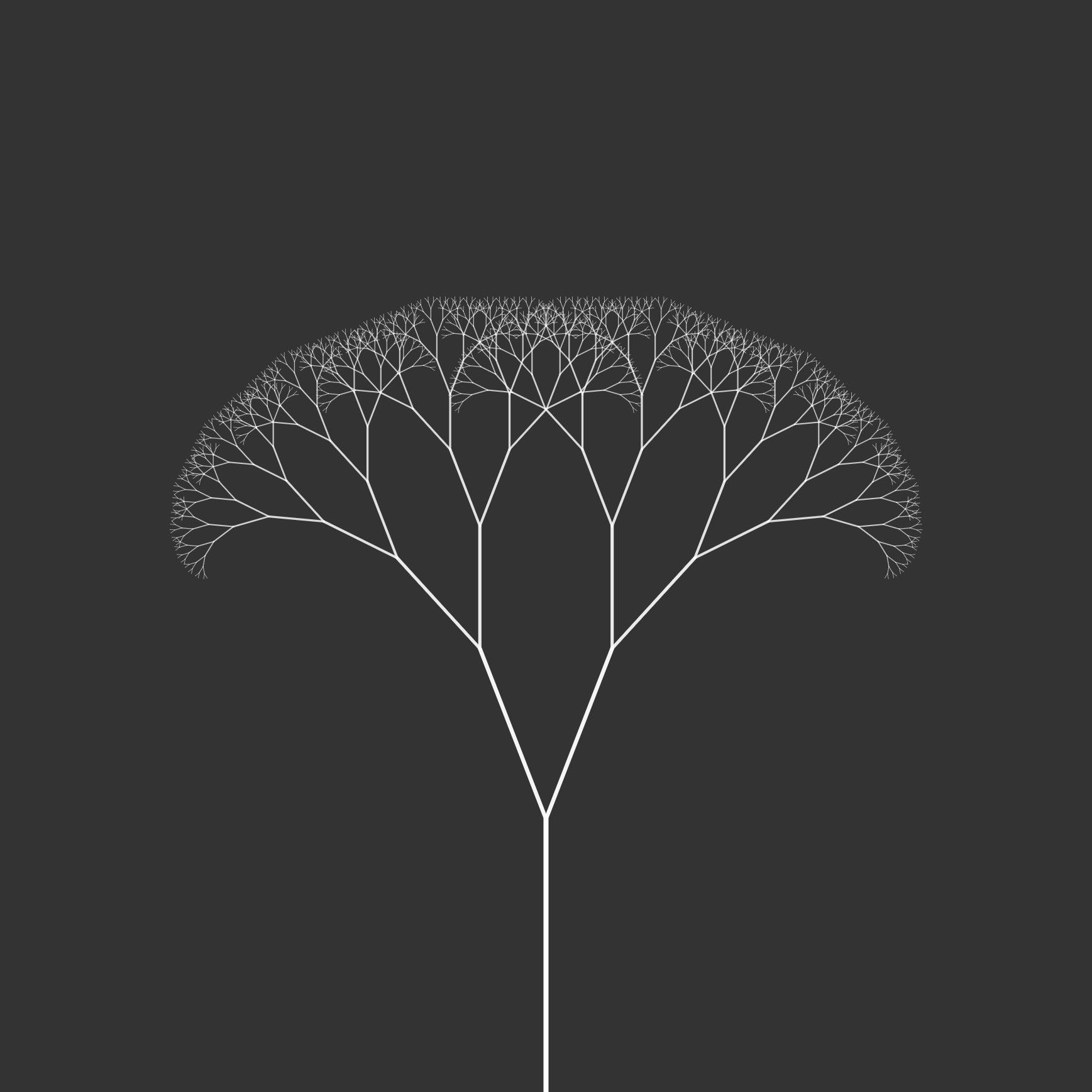 A basic fractal tree with no randomness